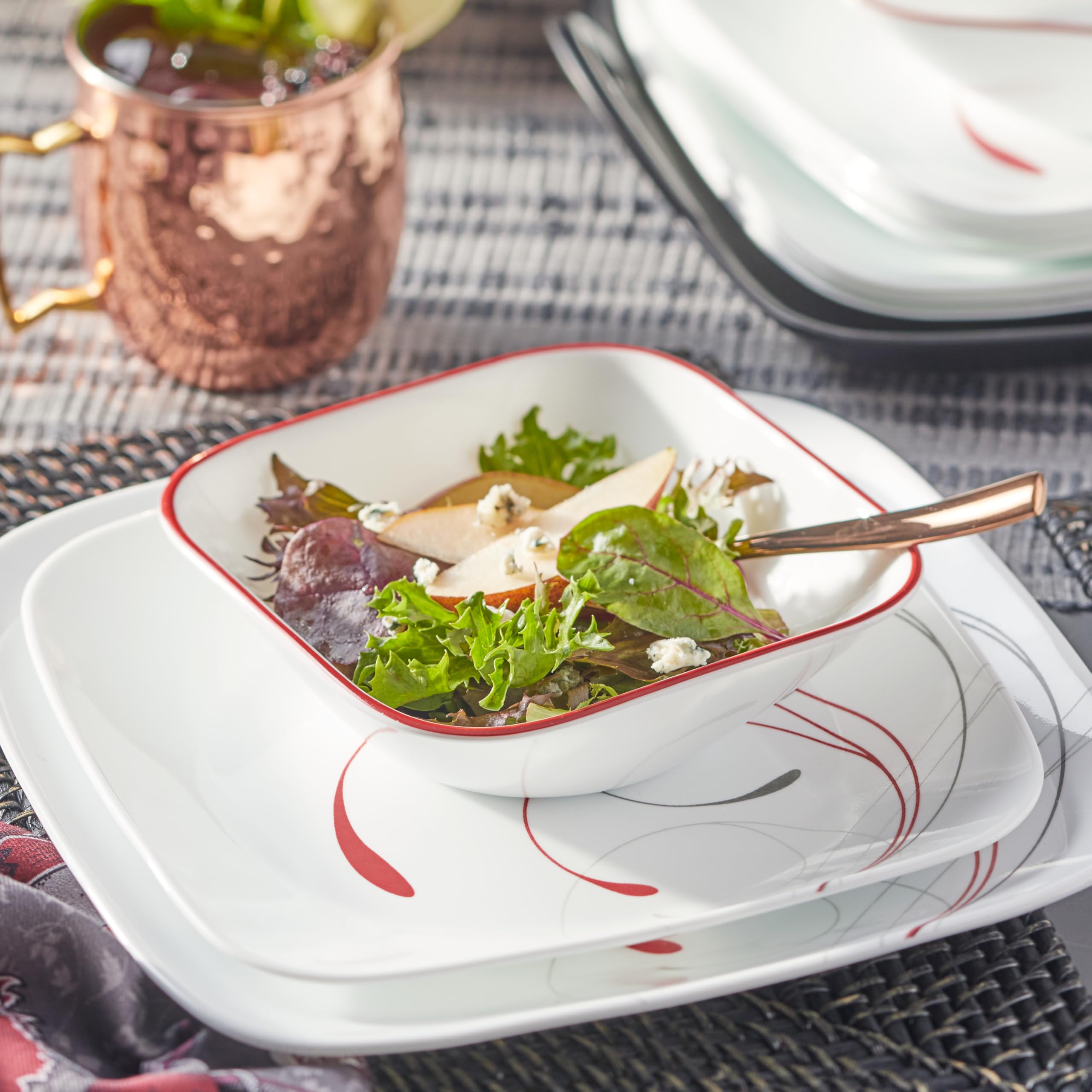 Amazon.co.jp: Corelle Vitrelle 18点サービス 食器6個セット 3層